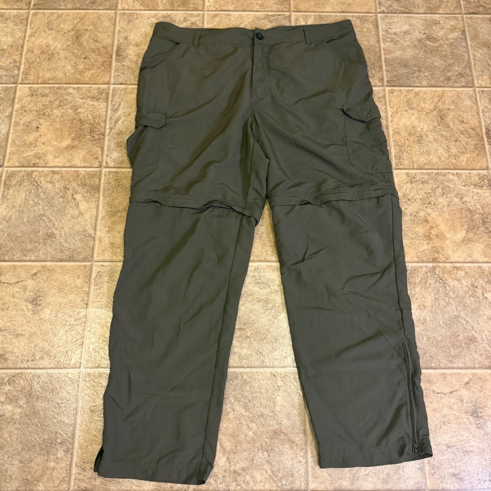 Cabelas Mens 40x32 Olive Green Convertible Zip Off Hiking Cargo Pants M25PT146